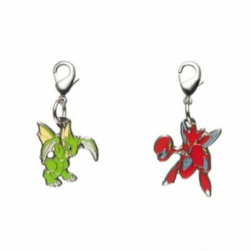 Scyther, Scizor - National Pokdex Metal Charm #123, #212