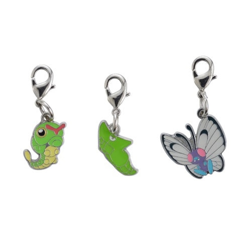 Caterpie, Metapod, Butterfree - National Pokdex Metal Charm #010, #011, #012