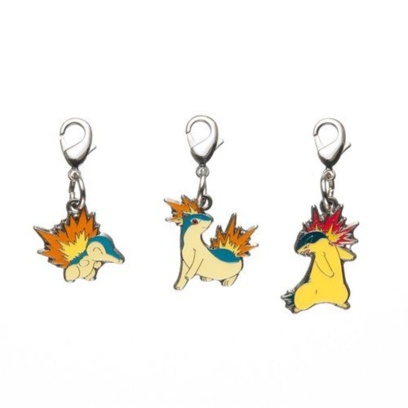 Cyndaquil, Quilava, Typlosion - National Pokdex Metal Charm #155, #156, #157