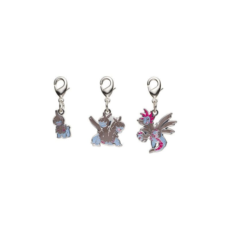 Deino, Zweilous, Hydreigon - National Pokdex Metal Charm Keychain #633, #634, #635