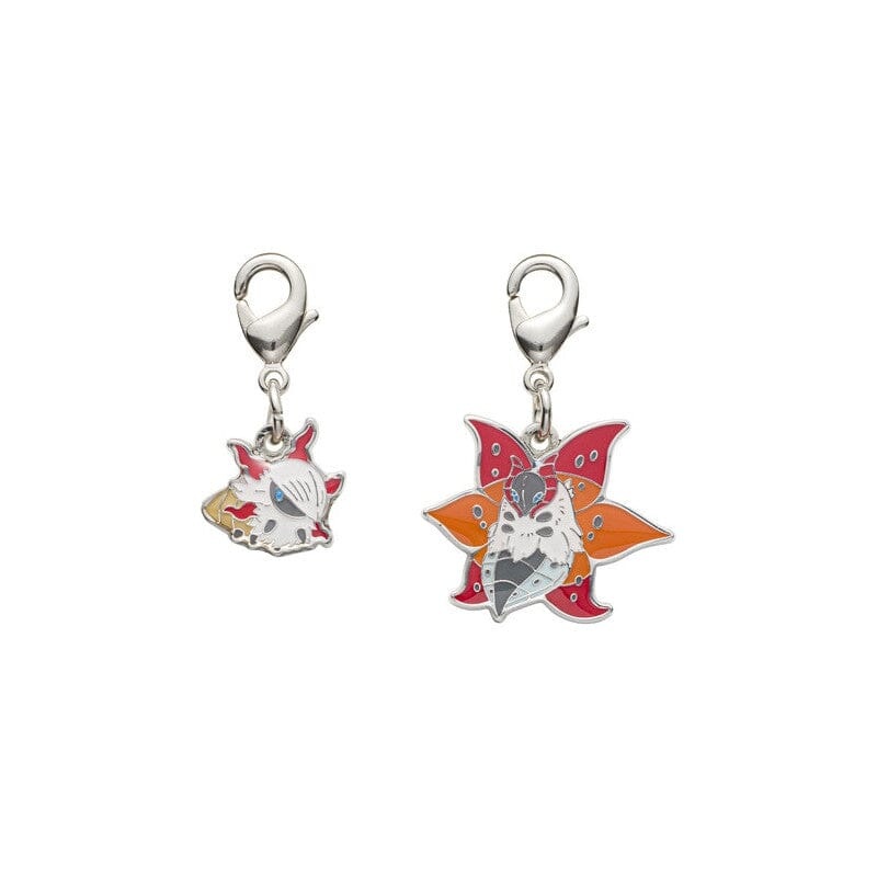 Larvesta, Volcarona - National Pokdex Metal Charm Keychain #636, #637