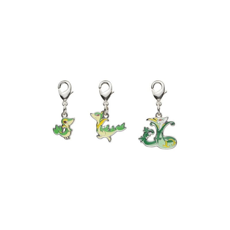Snivy, Servine, Serperior - National Pokdex Metal Charm Keychain #495, #496, #497