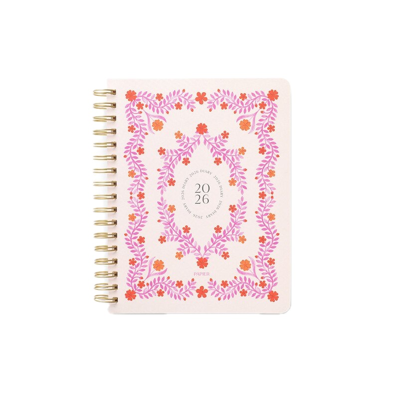 Papier - 2026 Planner Spiral With Stickers - Soft Cover - Weekly - Italian Summer Pink