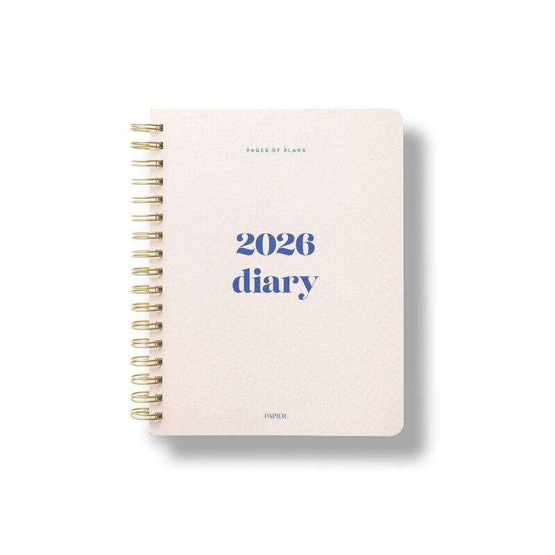 Papier - 2026 Planner Spiral With Stickers - Soft Cover - Weekly - Joy Off White