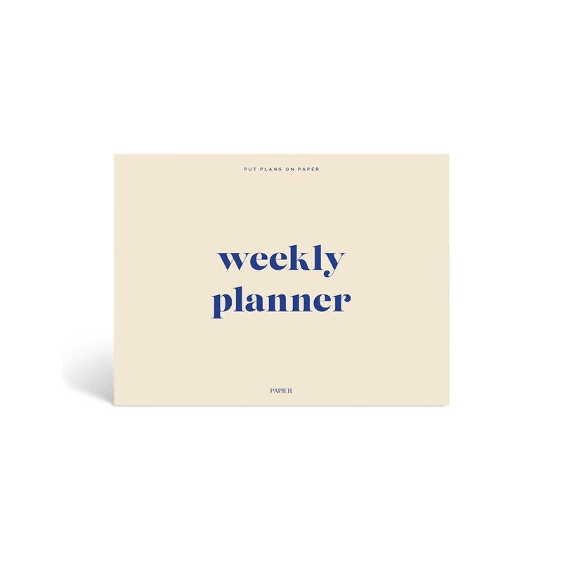 Papier A5 Weekly Desk Planner - Tan/Blue