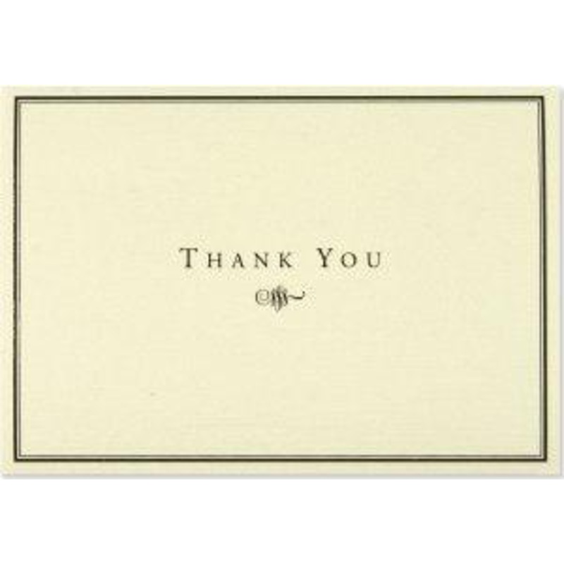 Black And Cream Thank You Notes