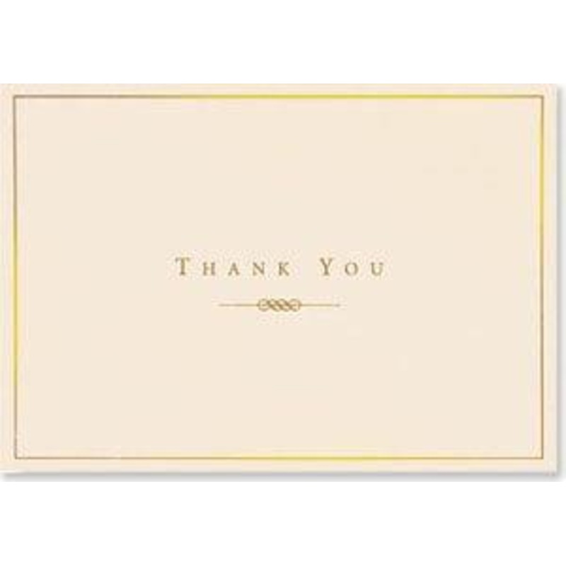 Gold And Cream Thank You Notes