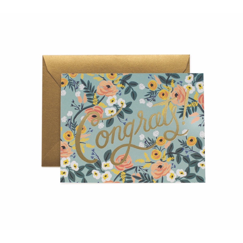 Rifle Paper Co - Single Card - Blue Meadow Congrats