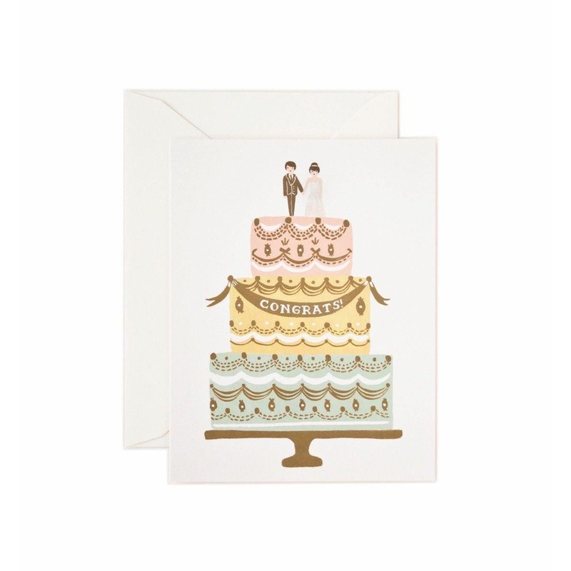 Rifle Paper Co - Single Card - Congrats Wedding Cake