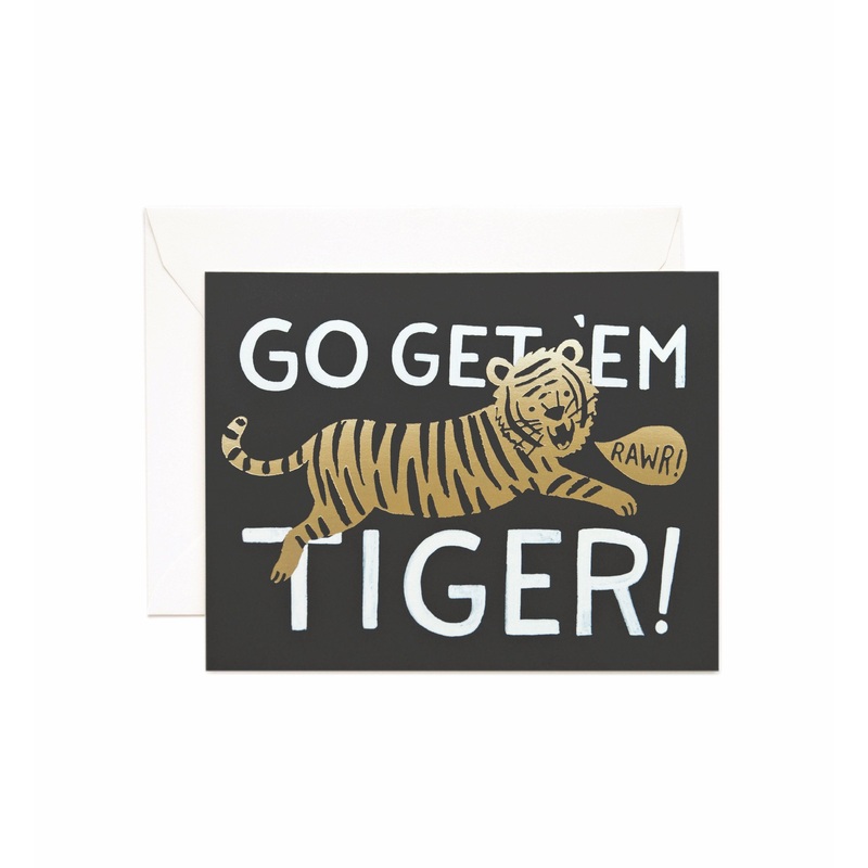 Rifle Paper Co - Single Card - Go Get 'Em Tiger
