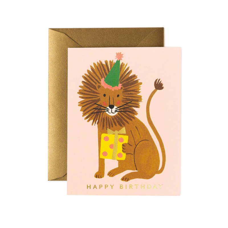 Rifle Paper Co - Single Card - Lion Birthday