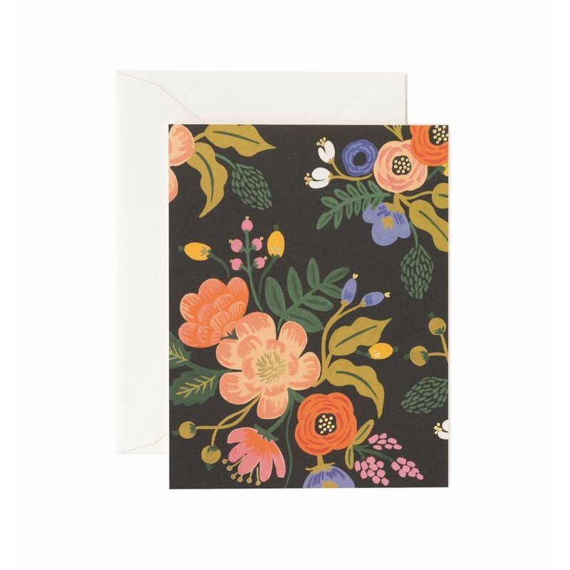 Rifle Paper Co - Single Card - Lively Floral Black
