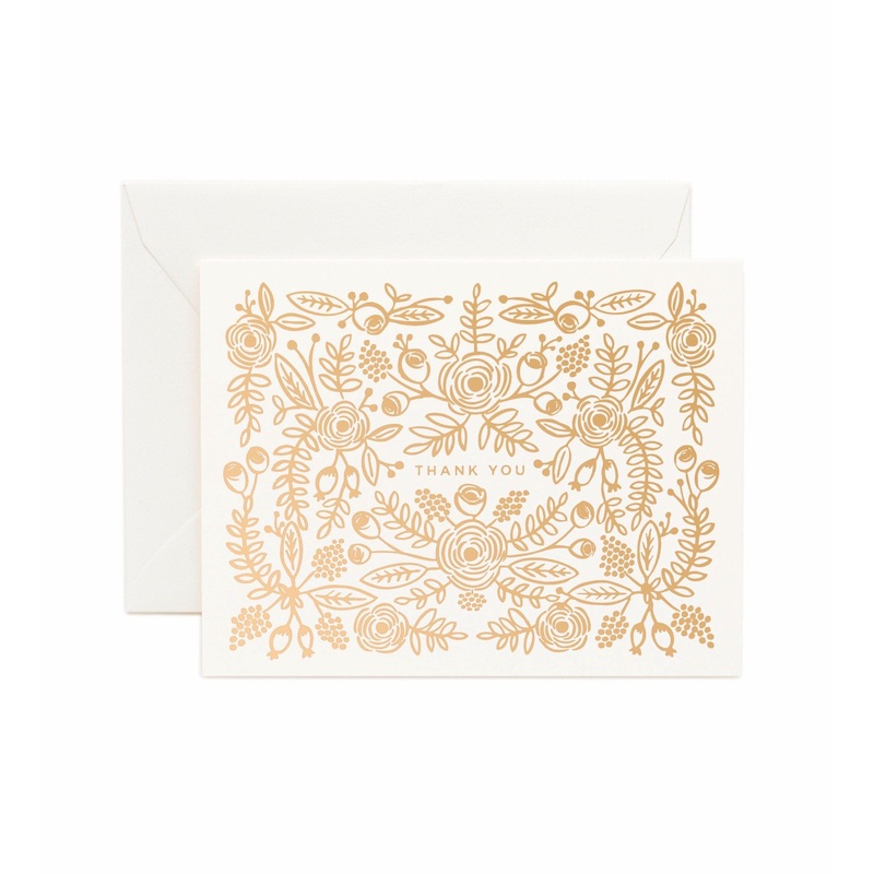 Rifle Paper Co - Single Card - Rose Gold Thank you