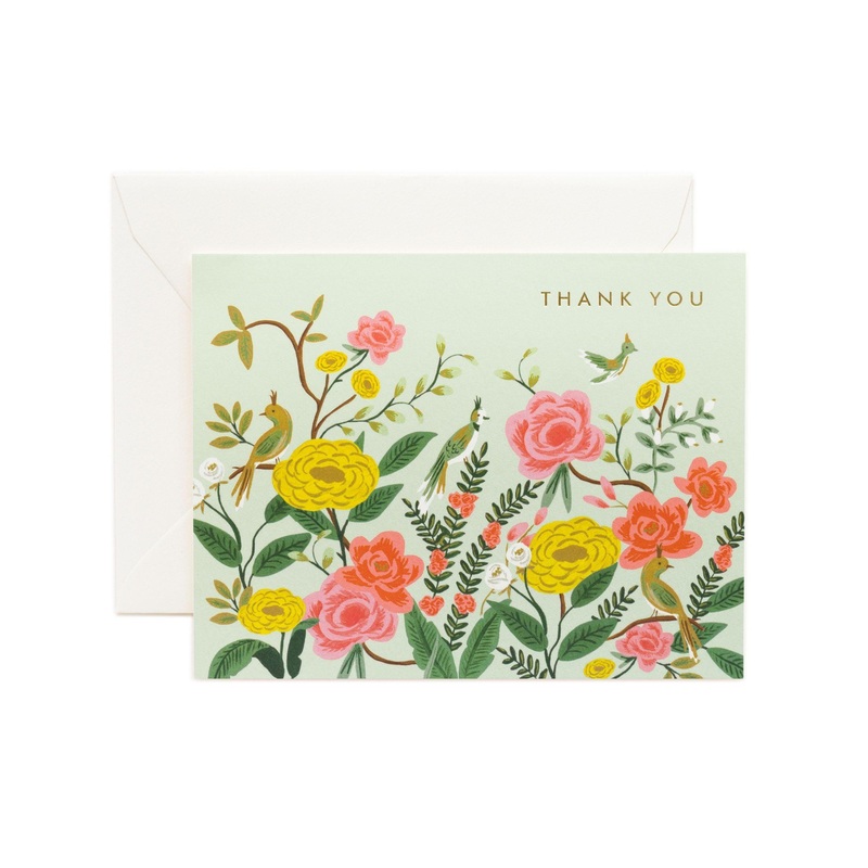 Rifle Paper Co - Single Card - Shanghai Garden Thank You