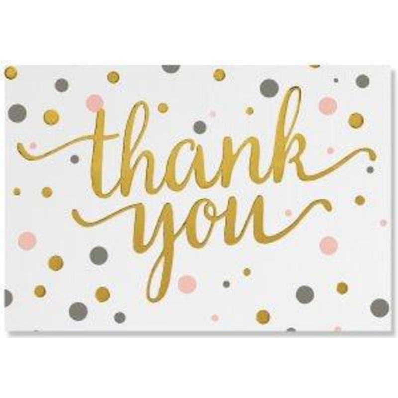 THANK YOU NOTES- PINK AND GOLD DOTS
