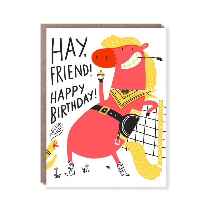 Hello Lucky - Single Card - Hay Friend Birthday