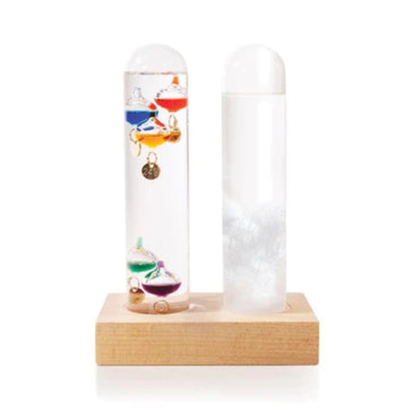 IsGift Dual Weather Station | Storm Glass & Galileo Thermometer