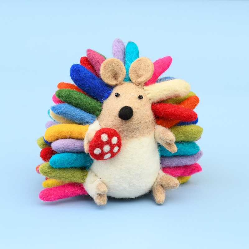 Tara Treasures - Felt Colourful Rainbow - Hedgehog