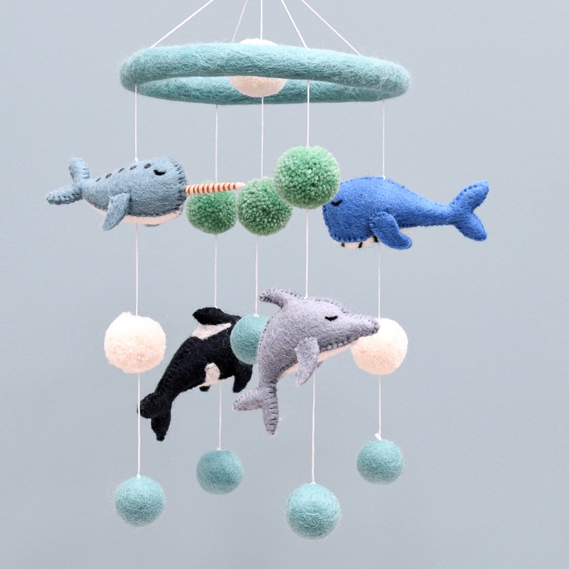 Tara Treasures - Nursery Cot Mobile - Ocean Marine Mammals