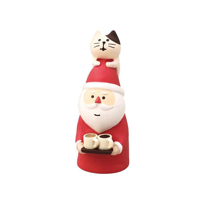 Decole Concombre Figurine - Christmas Party - Cat on Santa
