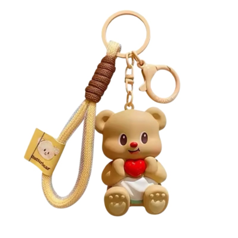 Funism Butterbear Keychain-Sitting with heart
