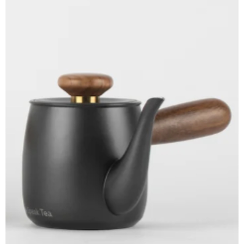 O2H Tea Crane Song Stainless Steep & Sip Tea Pot- Black