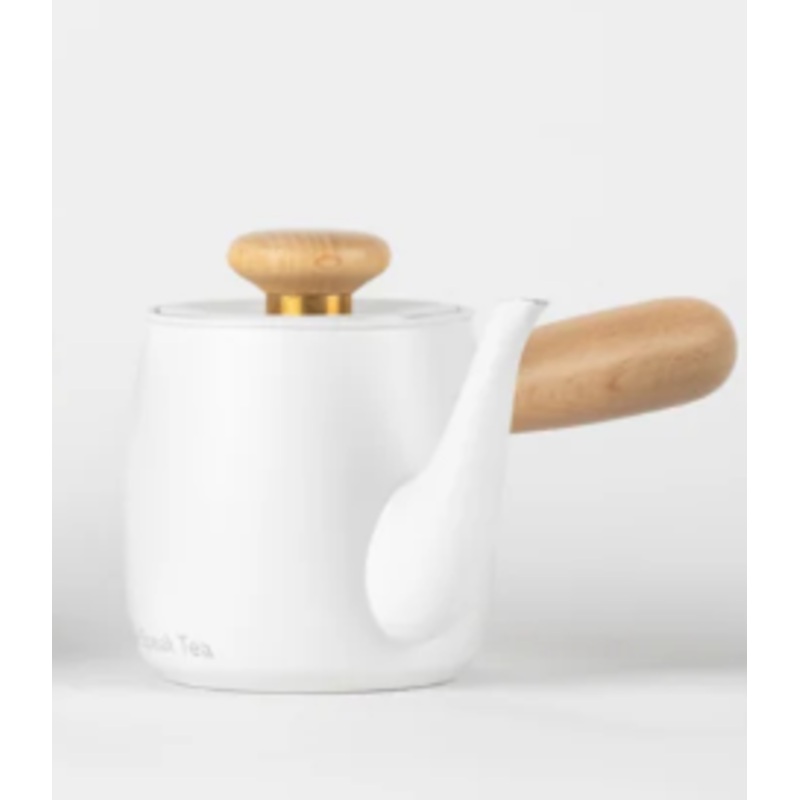 O2H Tea Crane Song Stainless Steep & Sip Tea Pot- White