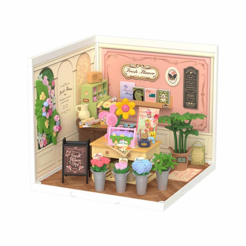 Robotime Rolife Fresh Flower Shop DIY Miniature House DW017B