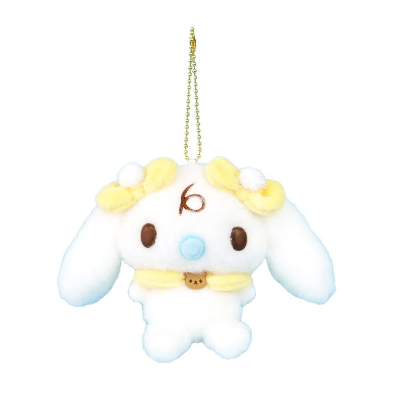 NAKAJIMA Sanrio Plush Keychain Mascot Cinnamoroll Matching Pigtails Milk
