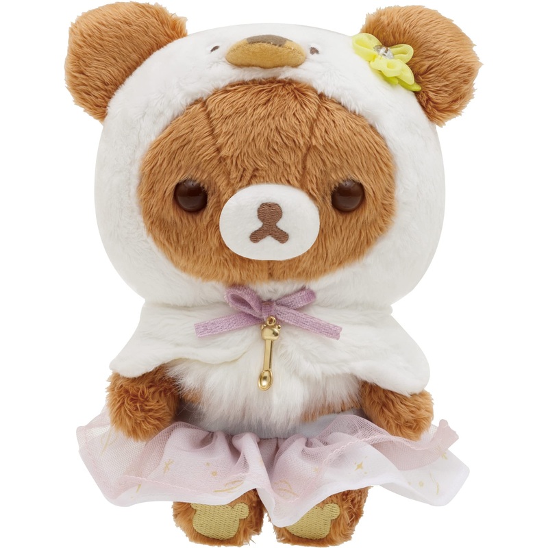 San-X Rilakkuma Swan and Golden Flower Plush Toy - Chiroikoguma MF87001