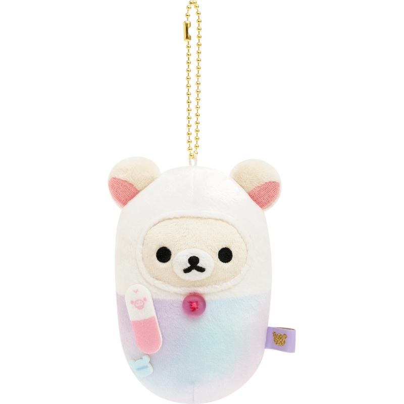 San-X Rilakkuma Colorful Doctor Plush Toy Korilakkuma Mascot Key Chain Ages 6+ 6x6.5x11cm