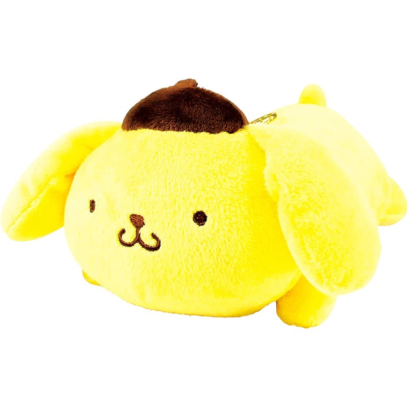 TS Factory Sanrio Nesoberi Pass Case Pompompurin With Reel Plush Mascot Keychain