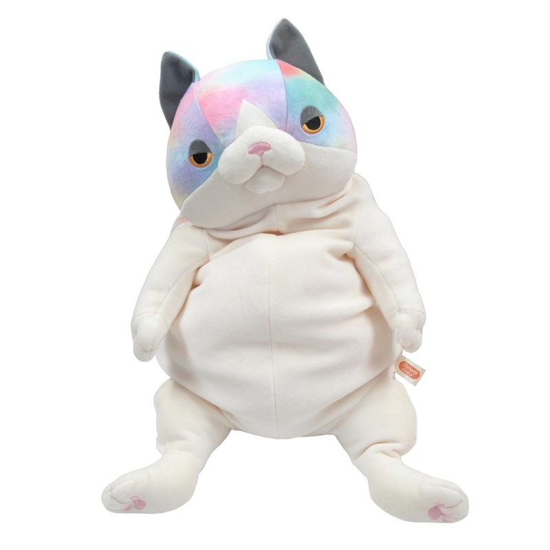 Shinada Global Mochi Neko Rainbow L 22x22x30cm Stuffed Cat Mone-0350R