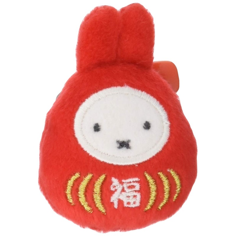 Sekiguchi Dick Bruna Miffy Daruma Mascot Plush Badge 6.3cm Height