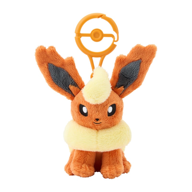 Pokemon Center Flareon Plush Mascot Keychain with Carabiner Japan Exclusive