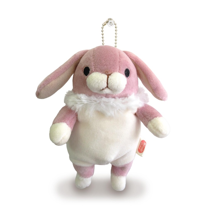 Shinada Global Mochi Rabbit 7x5x14cm Mini Plush in Pink - Lop Ear