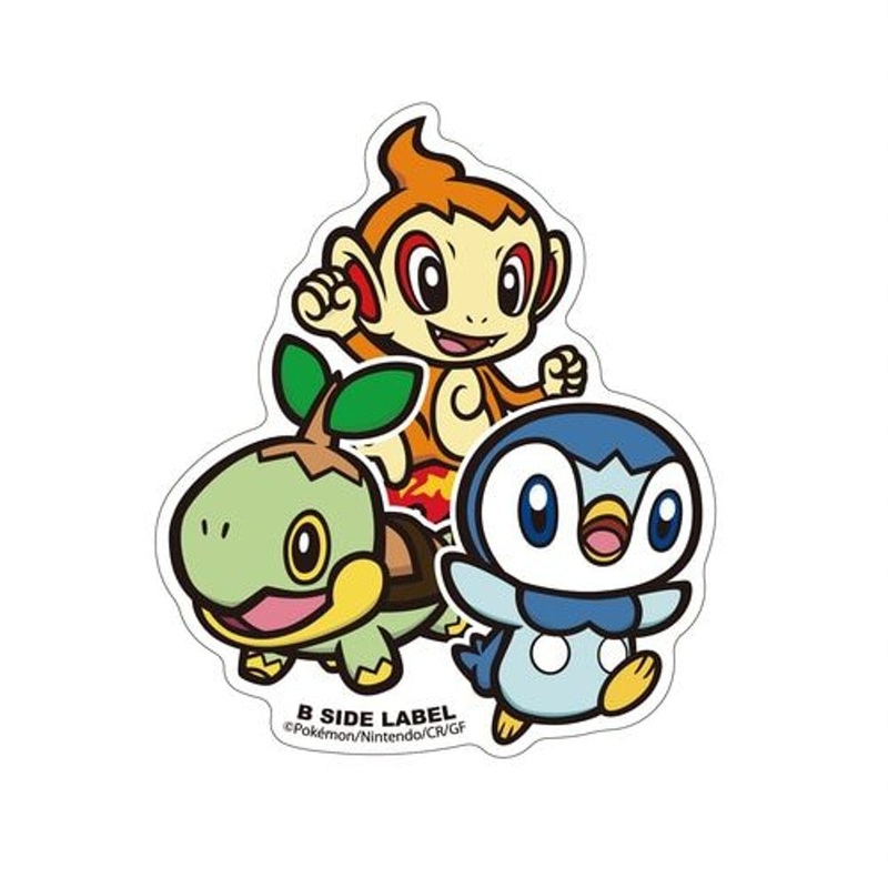 Turtwig & Chimchar & Piplup B-SIDE LABEL Pokmon Sticker
