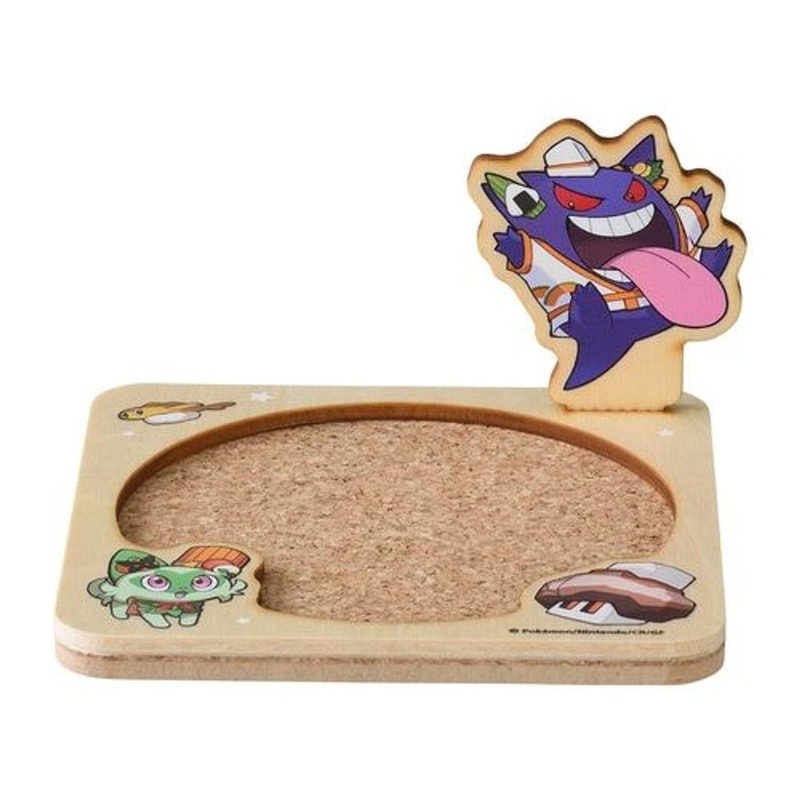 Sprigatito & Gengar Wooden Coaster Paldea Spooky Halloween