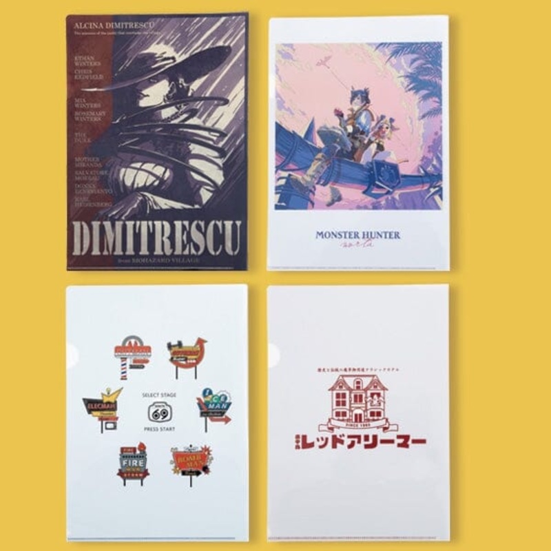 CAPCOM CREATERS LABEL Retro Style Design A4 Clear File (Set Of 4)