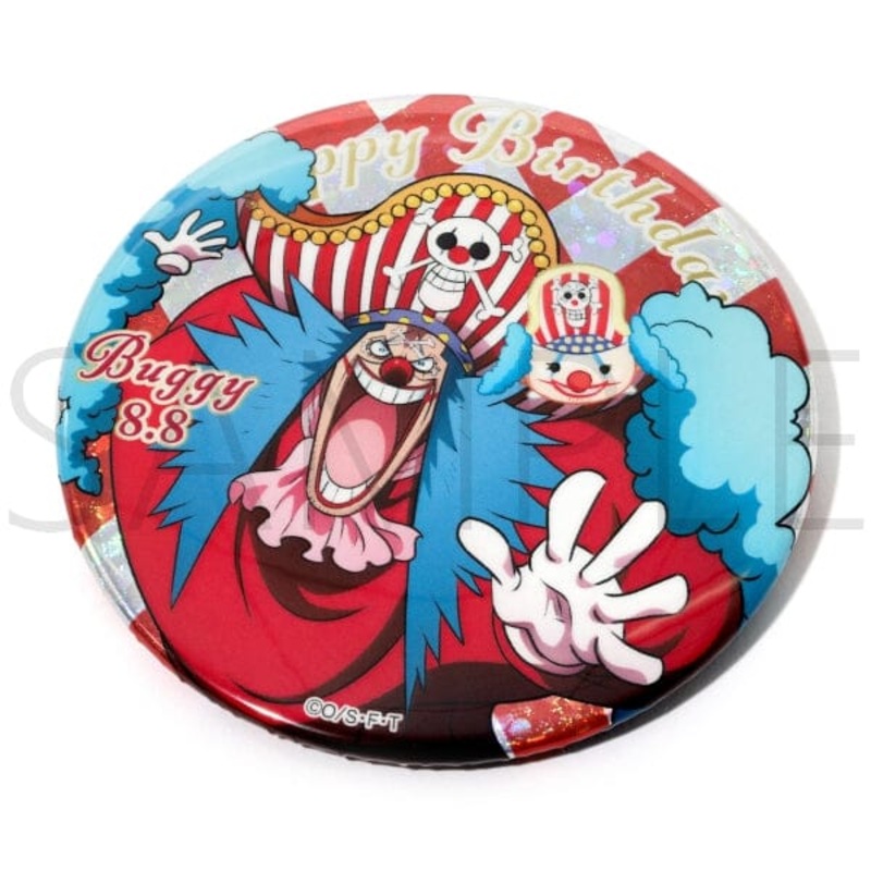 Buggy Hologram Birthday Can Badge (8.8) - ONE PIECE