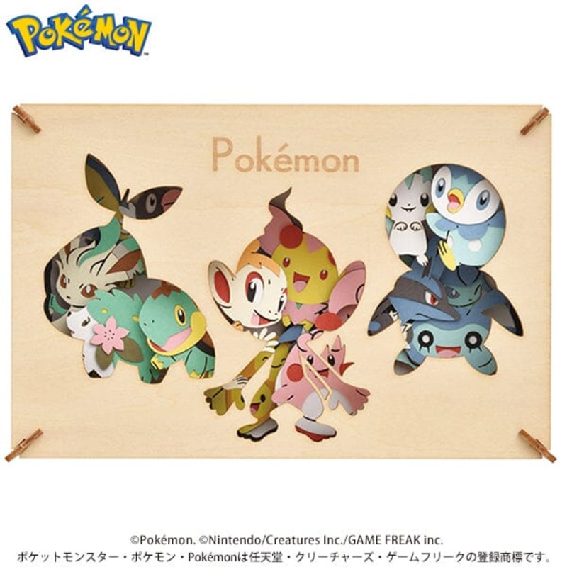 Pokmon PAPER THEATER Wood Style ( PT-WL15) Sinnoh Region Starters