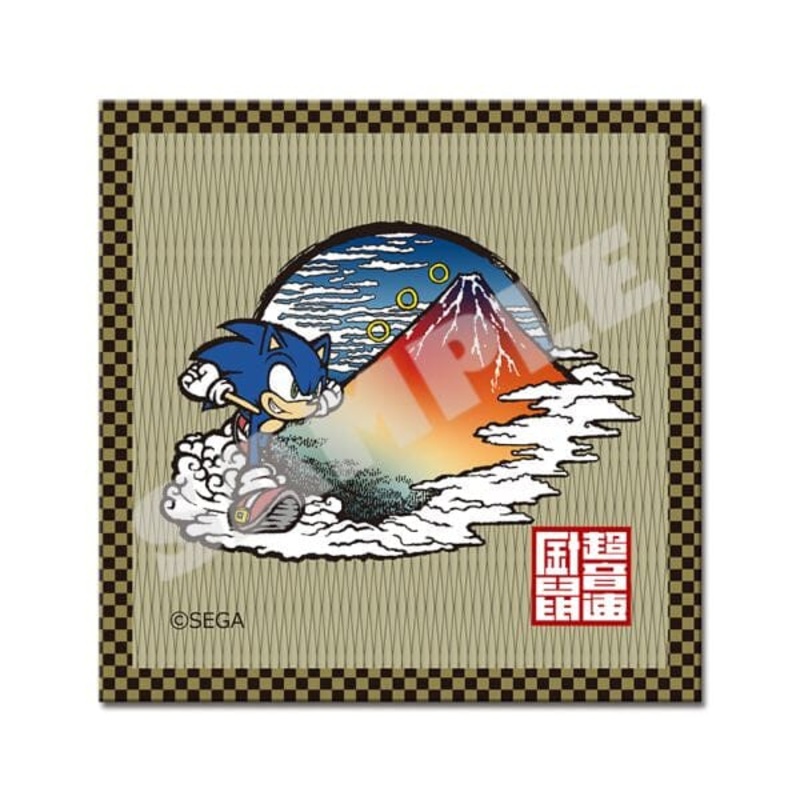 Sonic Tatami Coaster "Red Mt. Fuji Scenery" - Japanese Sonic