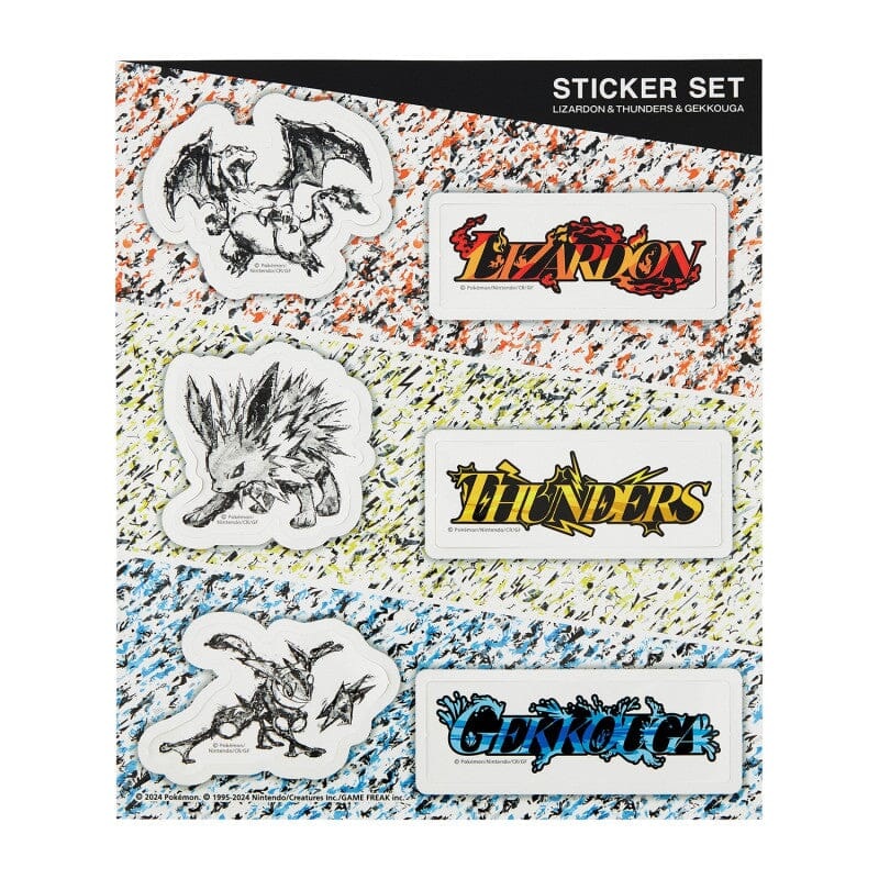 LIZARDON&THUNDERS&GEKKOUGA Sticker Set - Pokmon x NEW ERA