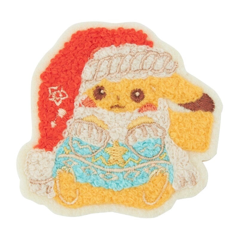 Pikachu Moko Moko Embroidery Sticker - Pokmon Heartwarming Christmas