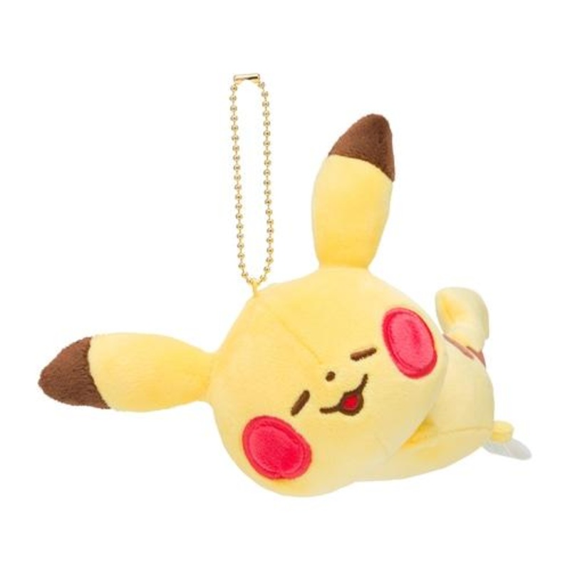 Pikachu (lying down) Mascot Plush Keychain Pokmon Yurutto