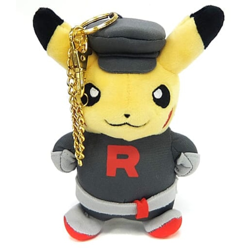 Pikachu Mascot Plush Keychain Pretend Team Rocket Member
