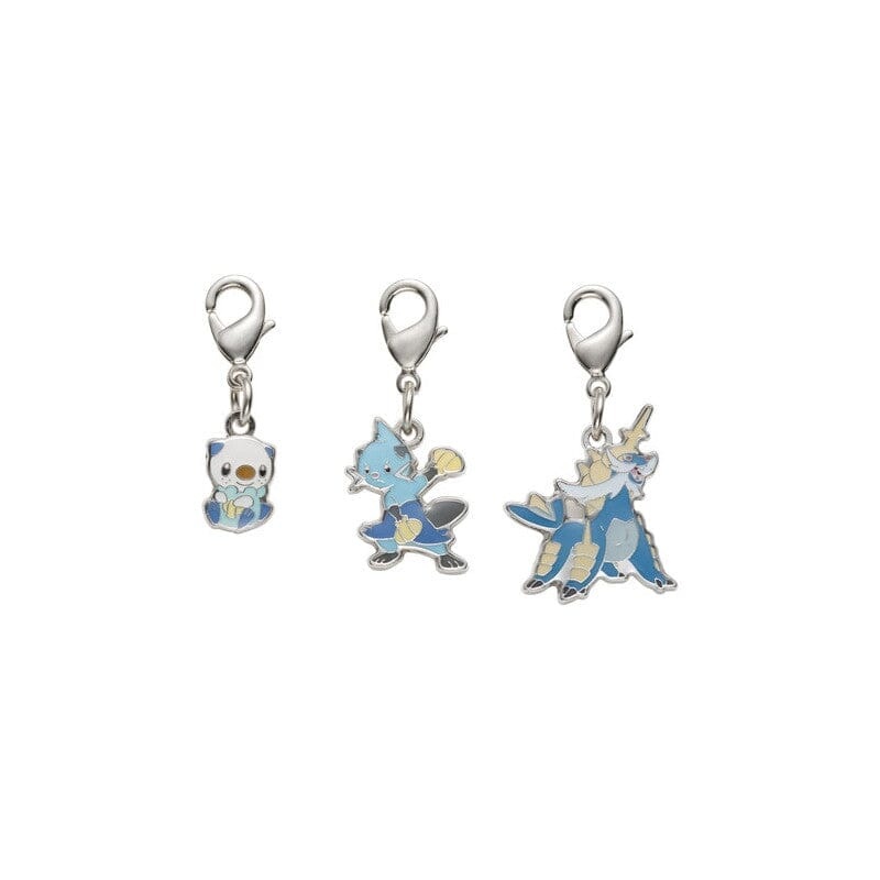 Oshawott, Dewott, Samurott - National Pokdex Metal Charm Keychain #501, #502, #503