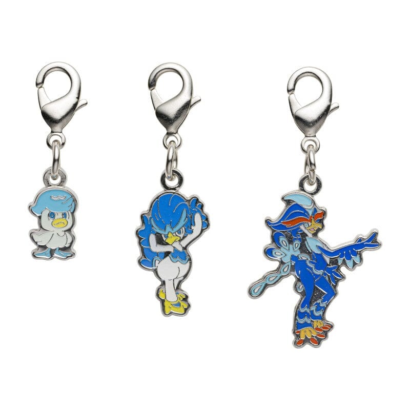 Quaxly, Quaxwell, Quaquaval - National Pokdex Metal Charm Keychain #912, #913, #914