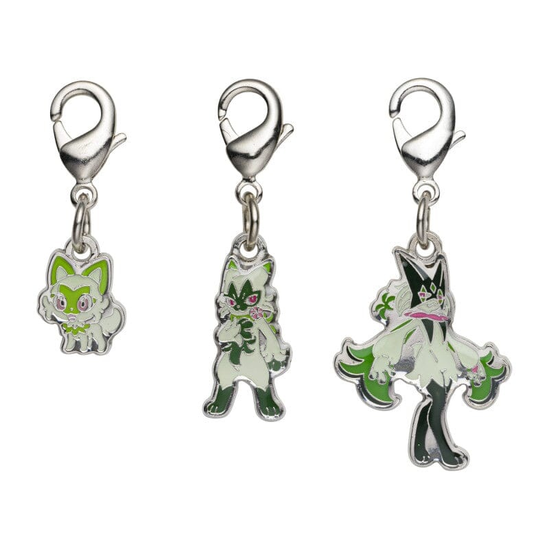 Sprigatito, Floragato, Meowscarada - National Pokdex Metal Charm Keychain #906, #907, #908