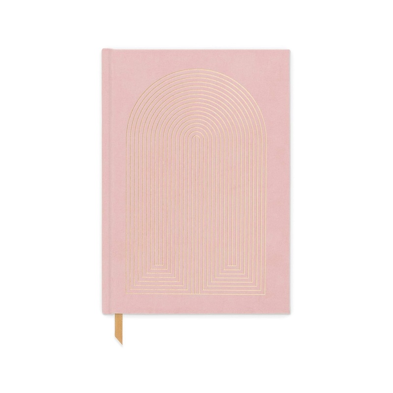 Hard Cover Suede Cloth Journal With Pocket - Radiant Rainbow